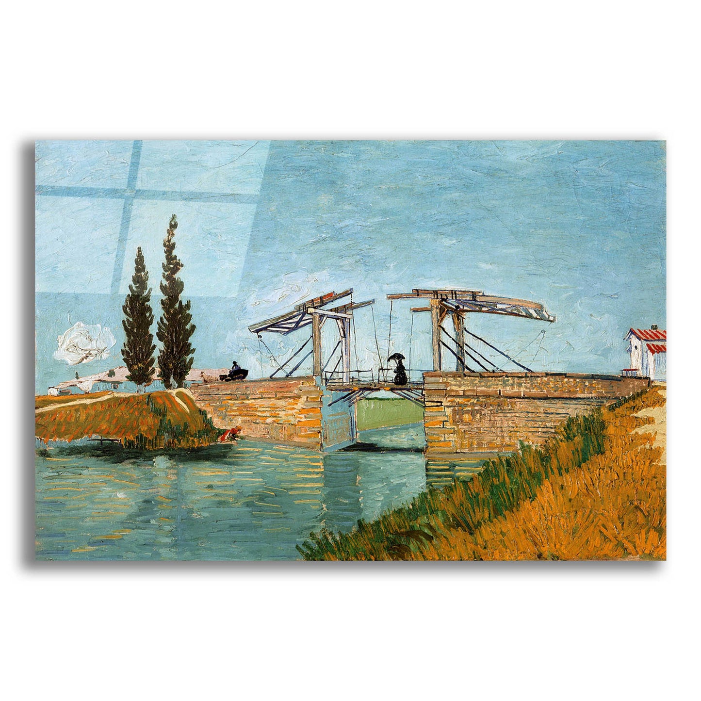 Epic Art 'Die Zugbrucke' by Vincent Van Gogh, Acrylic Glass Wall Art,24x16