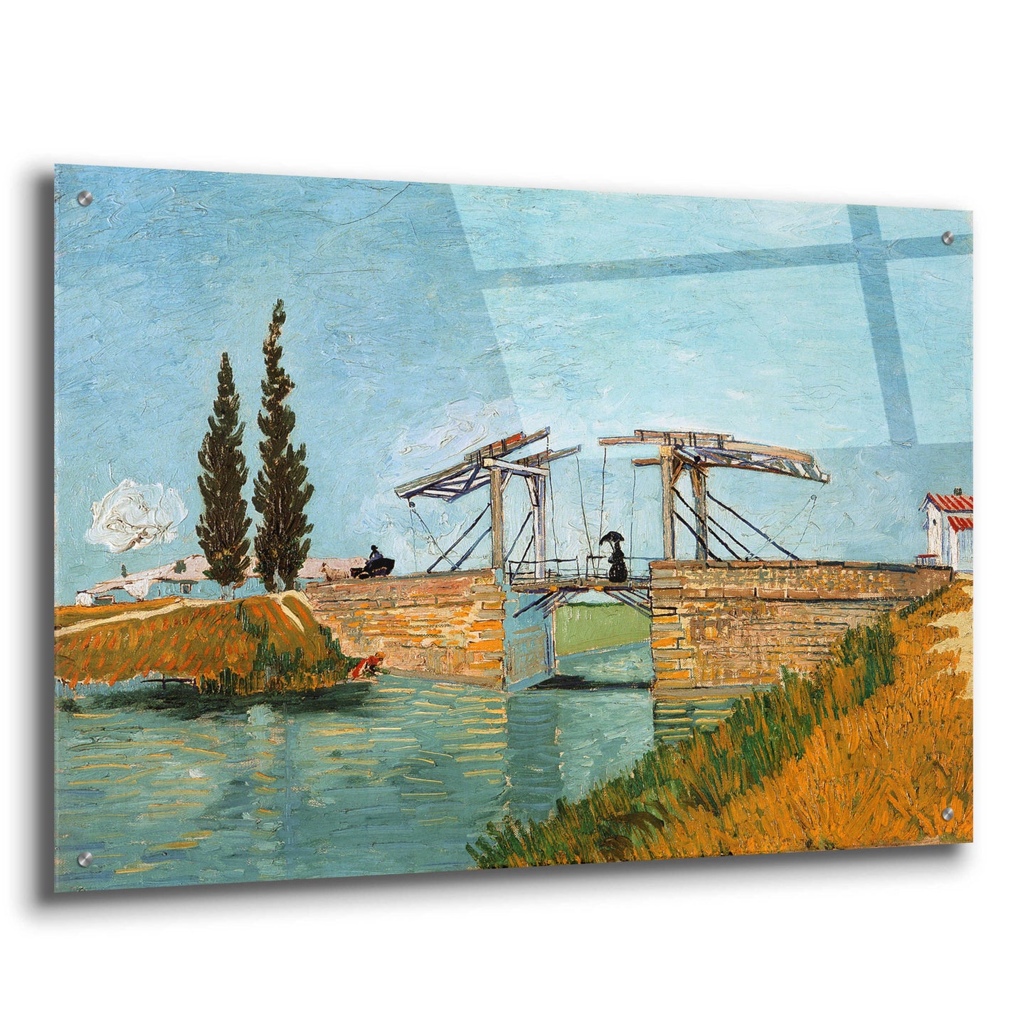 Epic Art 'Die Zugbrucke' by Vincent Van Gogh, Acrylic Glass Wall Art,36x24