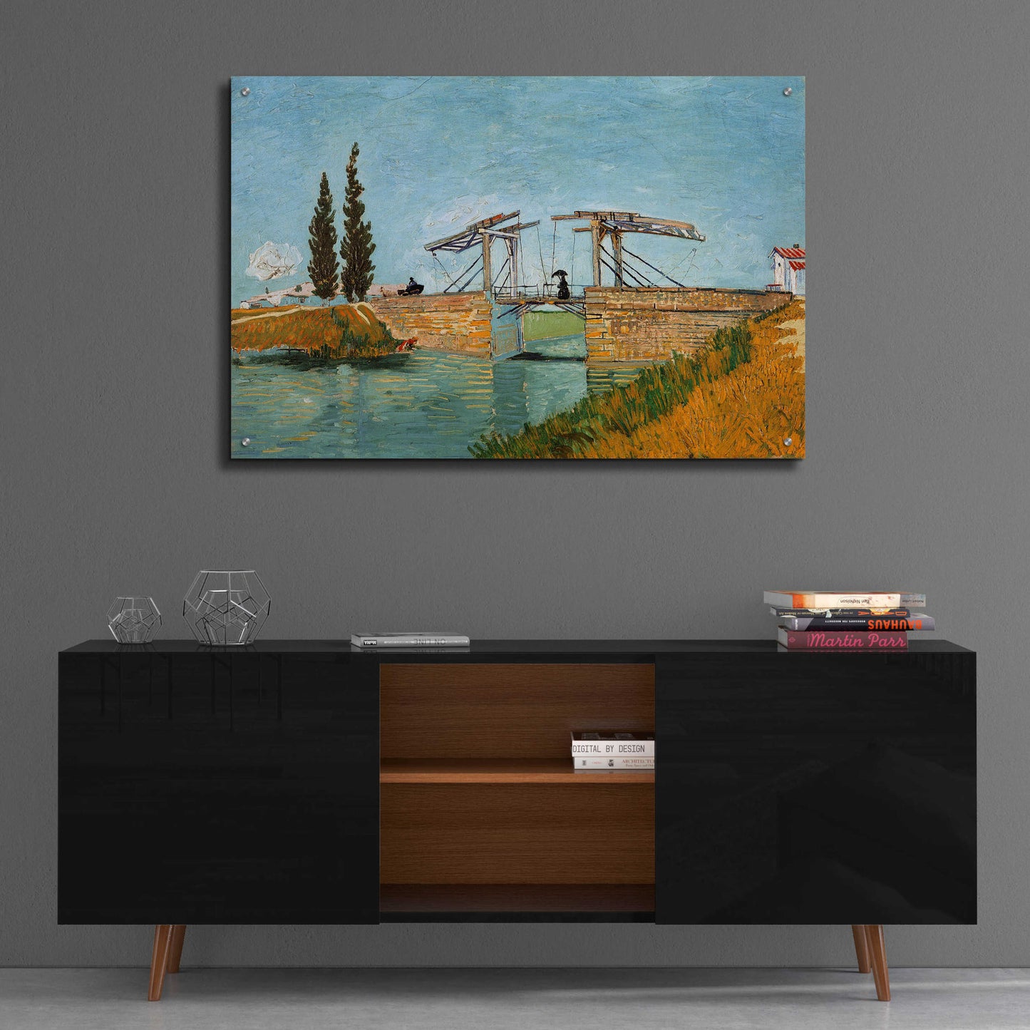 Epic Art 'Die Zugbrucke' by Vincent Van Gogh, Acrylic Glass Wall Art,36x24