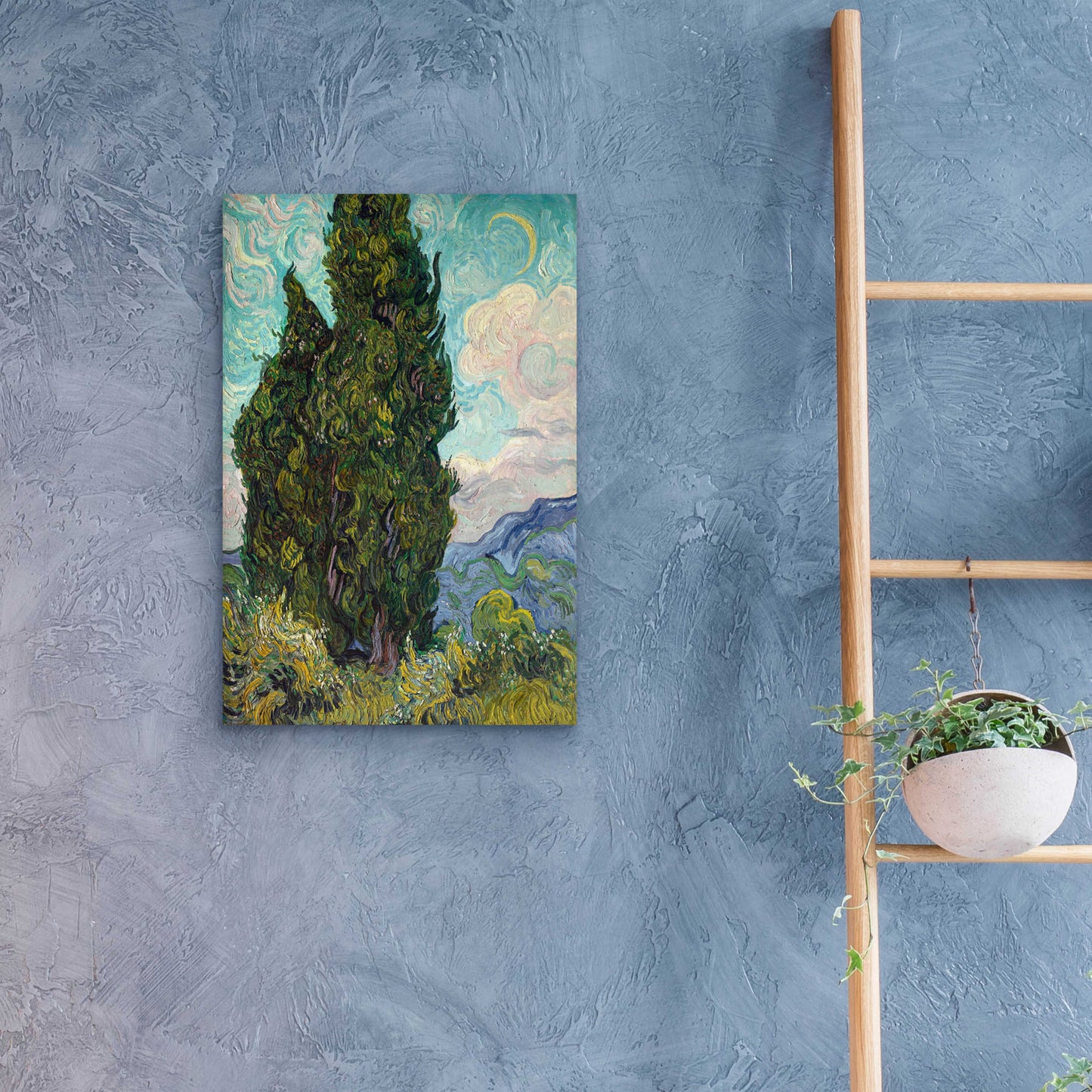 Epic Art 'Cypresses' by Vincent Van Gogh, Acrylic Glass Wall Art,16x24