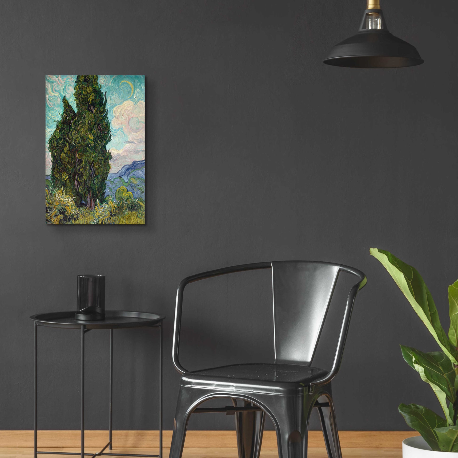 Epic Art 'Cypresses' by Vincent Van Gogh, Acrylic Glass Wall Art,16x24