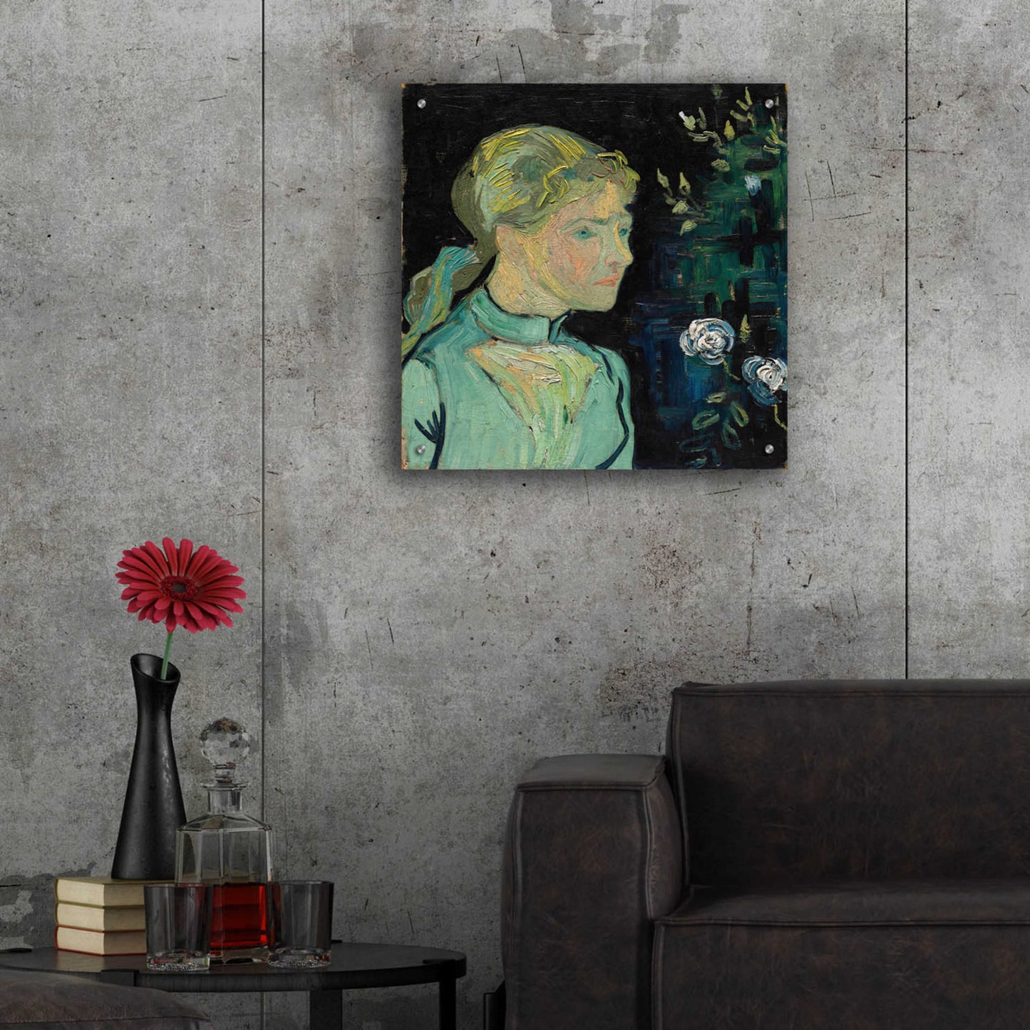 Epic Art 'Adeline Ravoux 1890' by Vincent Van Gogh, Acrylic Glass Wall Art,24x24