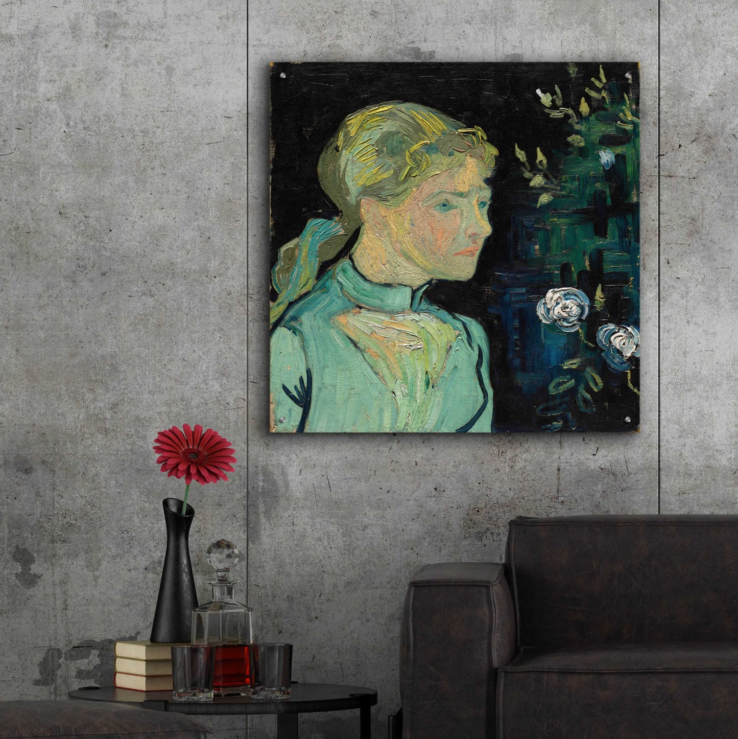 Epic Art 'Adeline Ravoux 1890' by Vincent Van Gogh, Acrylic Glass Wall Art,36x36