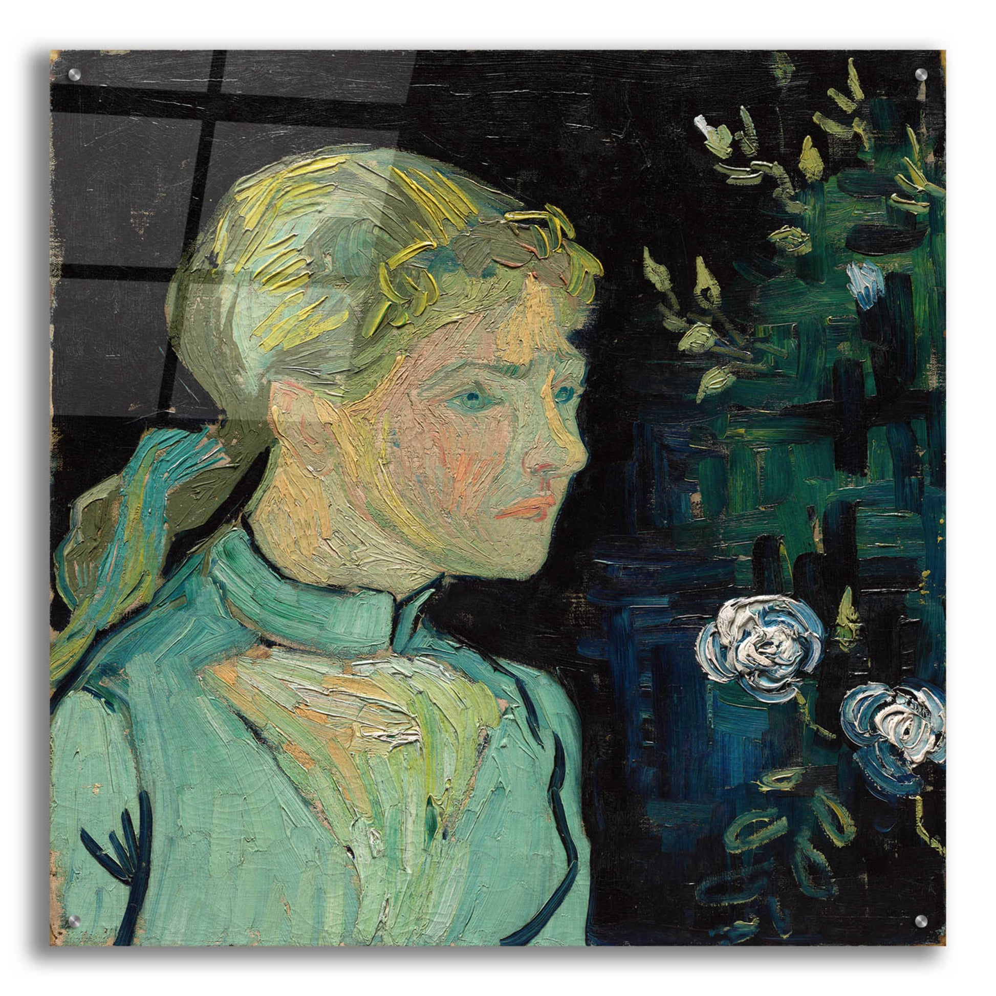Epic Art 'Adeline Ravoux 1890' by Vincent Van Gogh, Acrylic Glass Wall Art,36x36