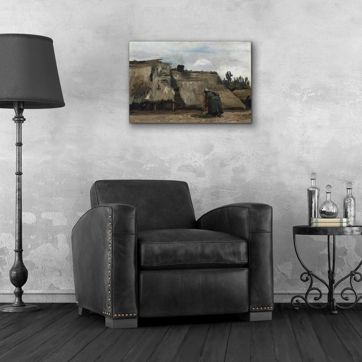 Epic Art 'A Peasant Woman Digging In Front Of Her Cottage' by Vincent Van Gogh, Acrylic Glass Wall Art,24x16