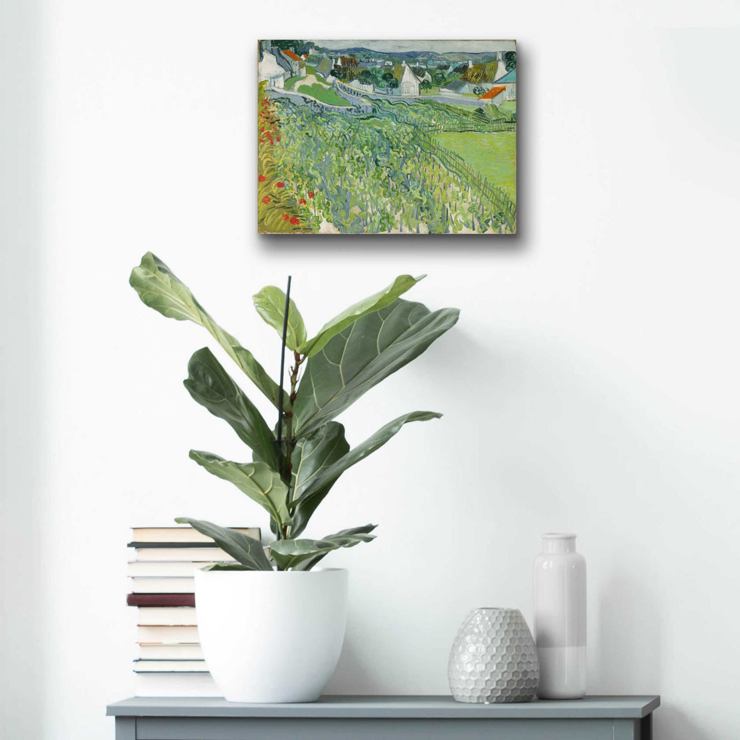 Epic Art 'Vineyards At Auvers' by Vincent Van Gogh, Acrylic Glass Wall Art,16x12