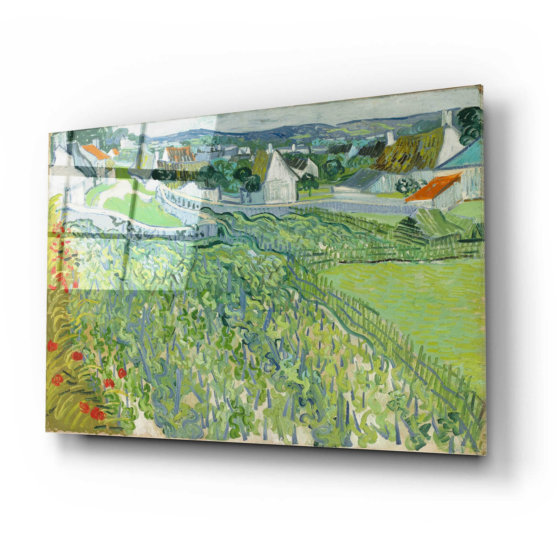 Epic Art 'Vineyards At Auvers' by Vincent Van Gogh, Acrylic Glass Wall Art,24x16