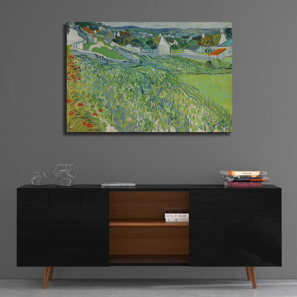 Epic Art 'Vineyards At Auvers' by Vincent Van Gogh, Acrylic Glass Wall Art,36x24