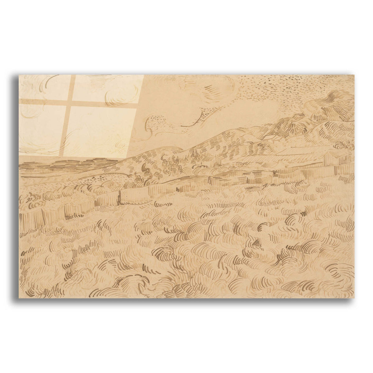 Epic Art 'The Enclosed Wheatfield After A Storm' by Vincent Van Gogh, Acrylic Glass Wall Art