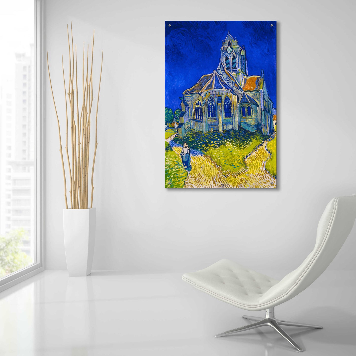 Epic Art 'The Church In Auvers-Sur-Oise, View From The Chevet' by Vincent Van Gogh, Acrylic Glass Wall Art,24x36