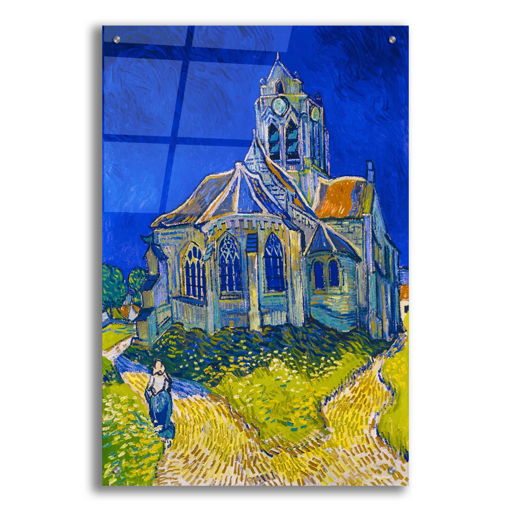 Epic Art 'The Church In Auvers-Sur-Oise, View From The Chevet' by Vincent Van Gogh, Acrylic Glass Wall Art,24x36