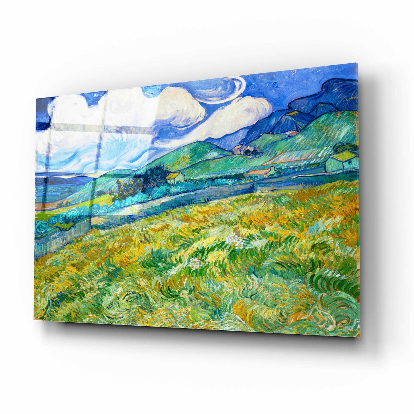 Epic Art 'Landscape From Saint-Remy' by Vincent Van Gogh, Acrylic Glass Wall Art,16x12