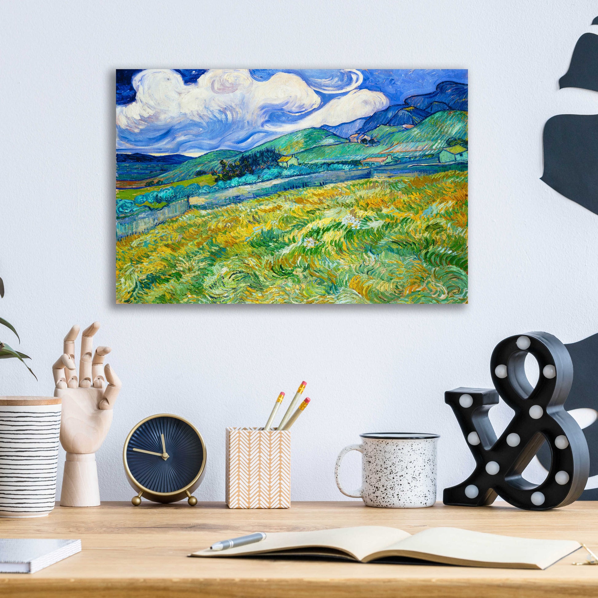 Epic Art 'Landscape From Saint-Remy' by Vincent Van Gogh, Acrylic Glass Wall Art,16x12