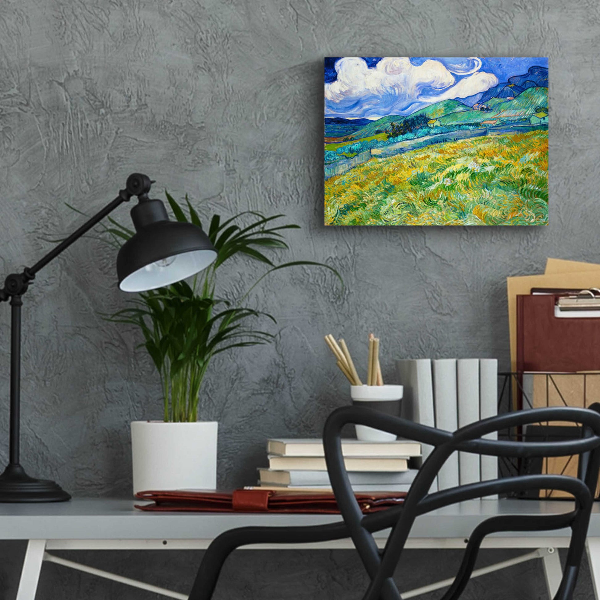 Epic Art 'Landscape From Saint-Remy' by Vincent Van Gogh, Acrylic Glass Wall Art,16x12