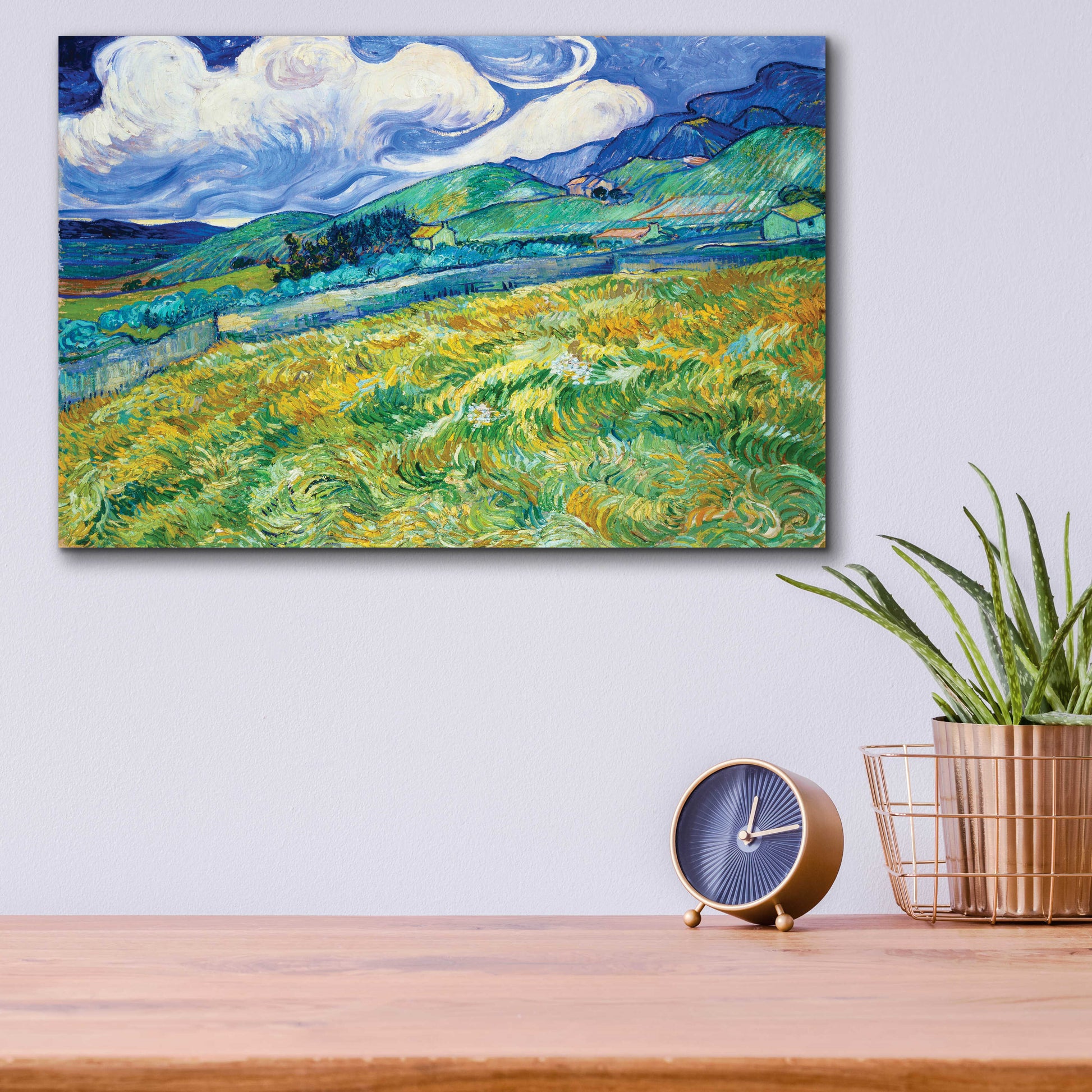 Epic Art 'Landscape From Saint-Remy' by Vincent Van Gogh, Acrylic Glass Wall Art,16x12