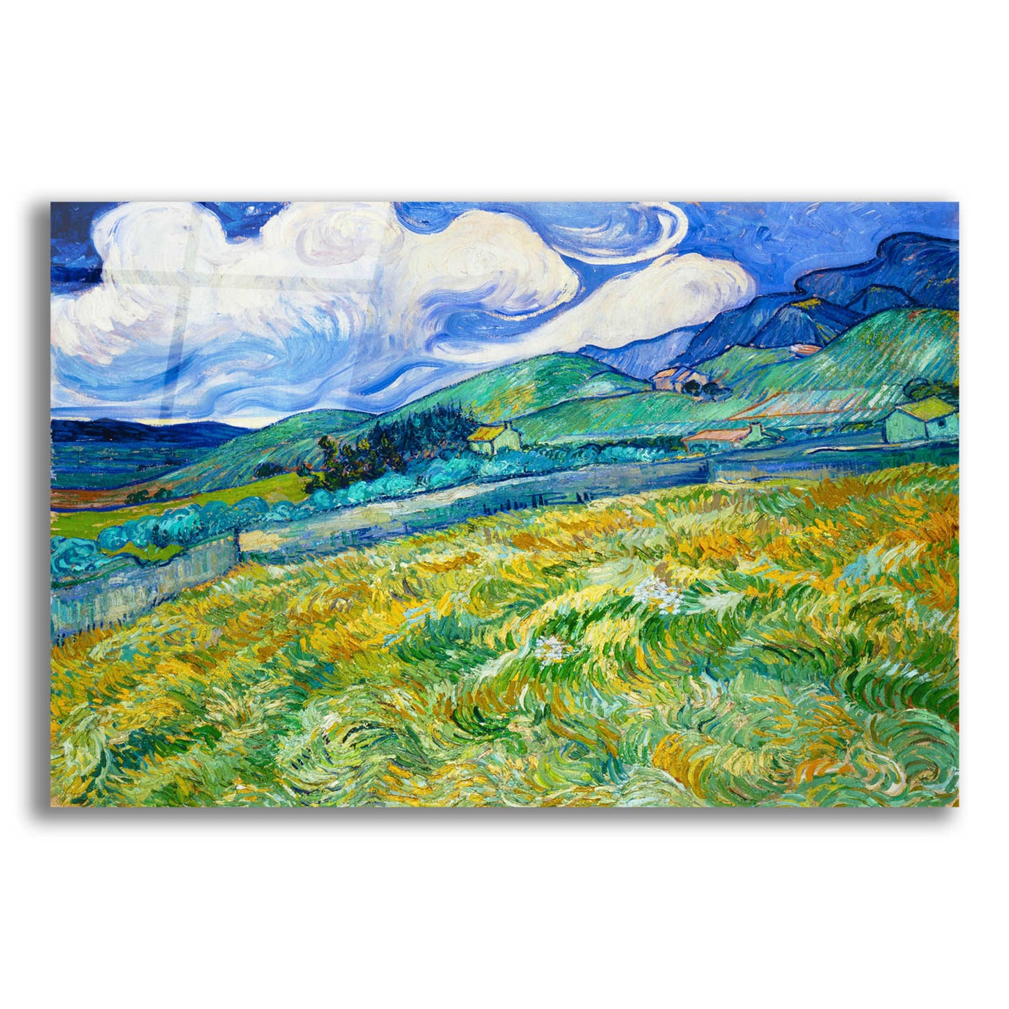 Epic Art 'Landscape From Saint-Remy' by Vincent Van Gogh, Acrylic Glass Wall Art,16x12