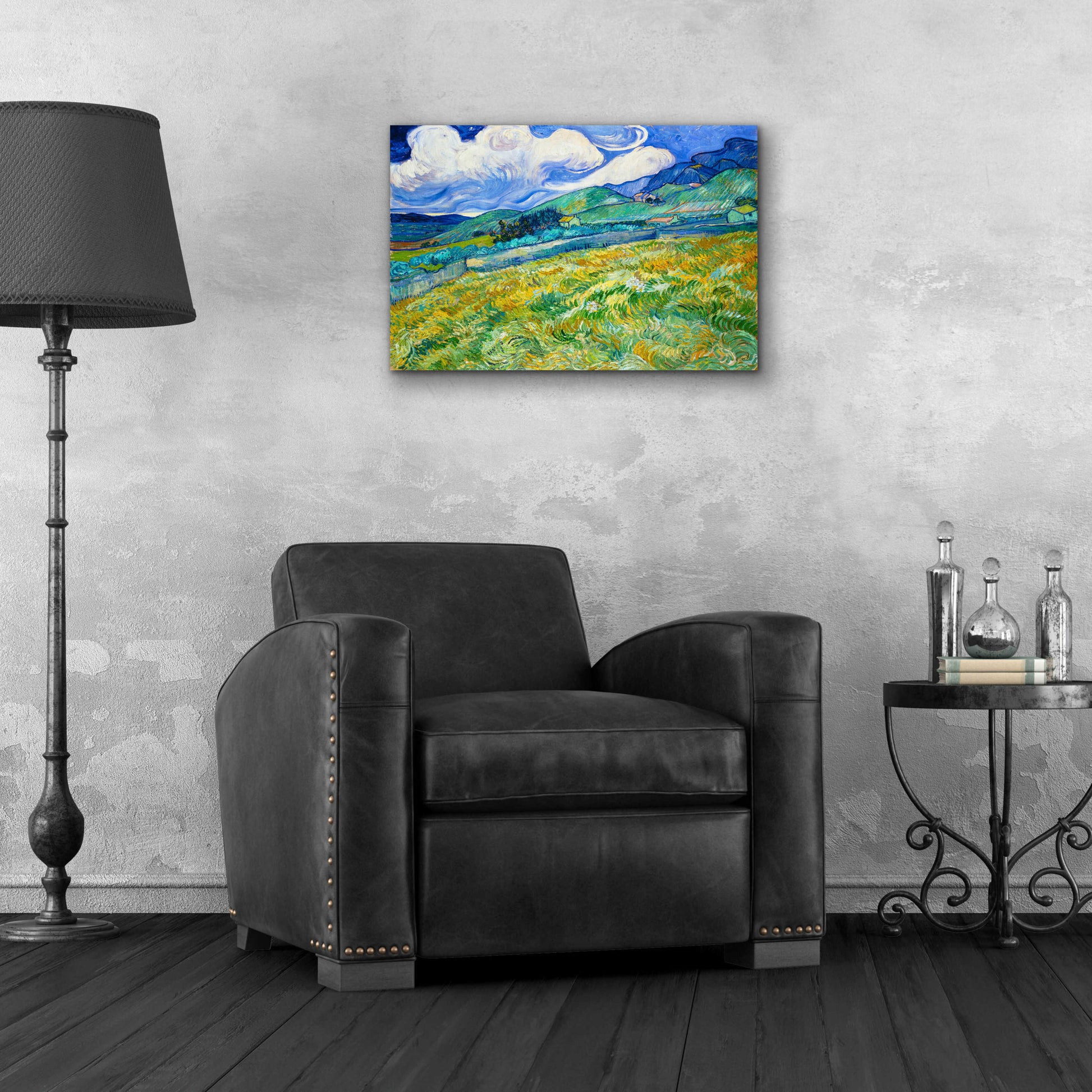 Epic Art 'Landscape From Saint-Remy' by Vincent Van Gogh, Acrylic Glass Wall Art,24x16