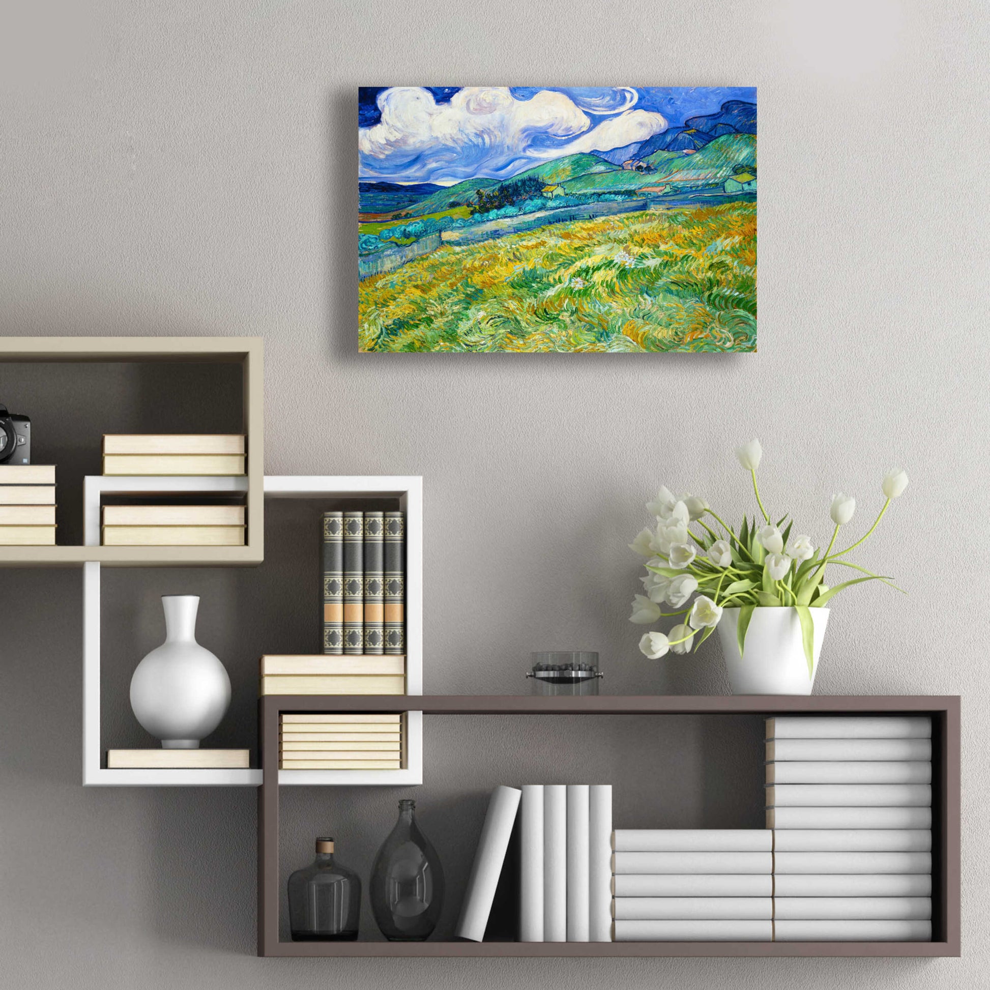 Epic Art 'Landscape From Saint-Remy' by Vincent Van Gogh, Acrylic Glass Wall Art,24x16