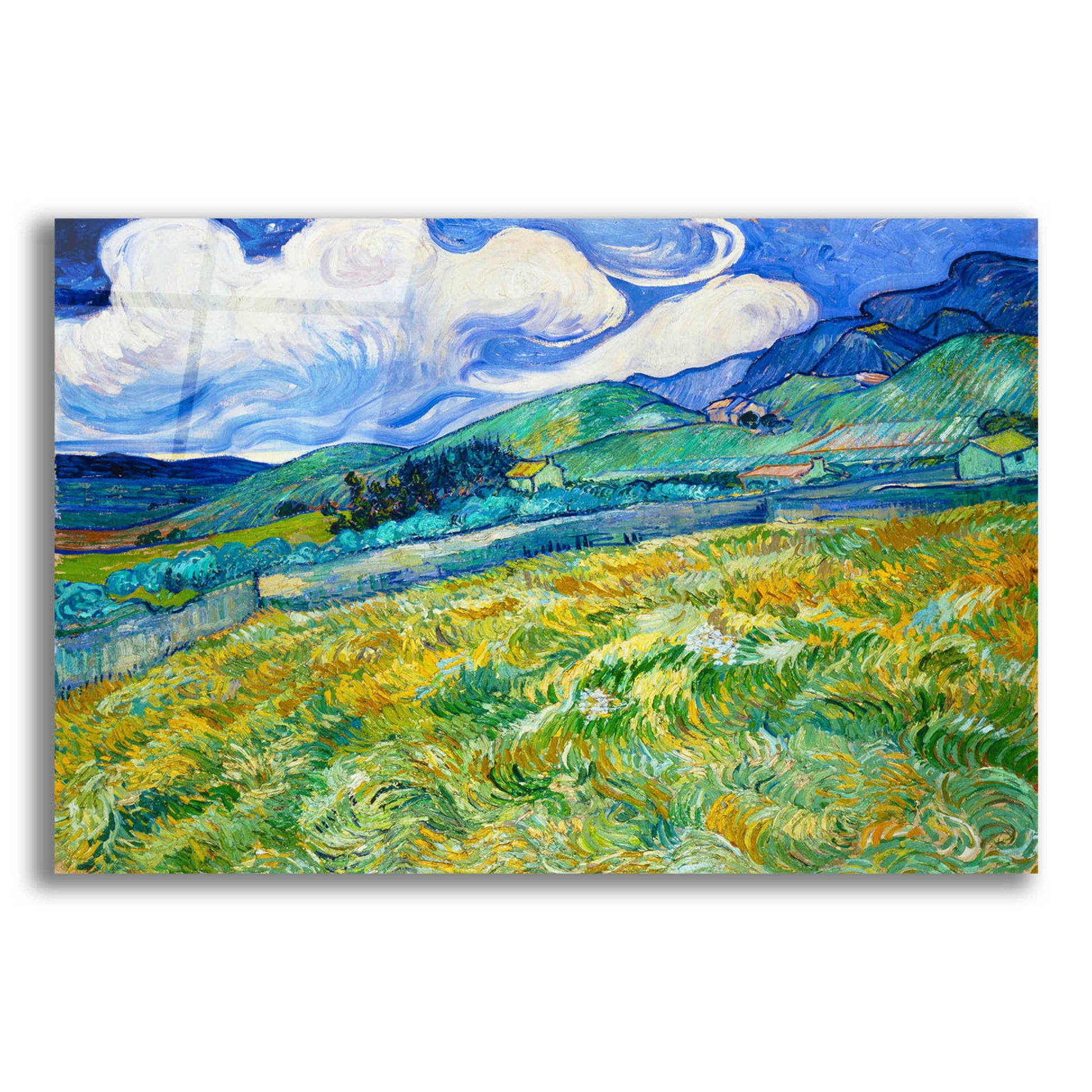 Epic Art 'Landscape From Saint-Remy' by Vincent Van Gogh, Acrylic Glass Wall Art,24x16