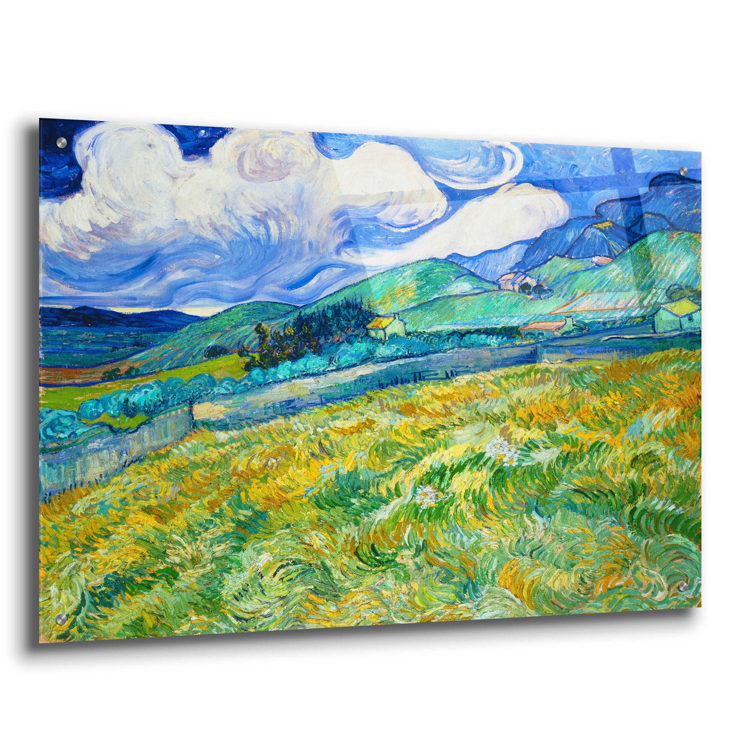 Epic Art 'Landscape From Saint-Remy' by Vincent Van Gogh, Acrylic Glass Wall Art,36x24