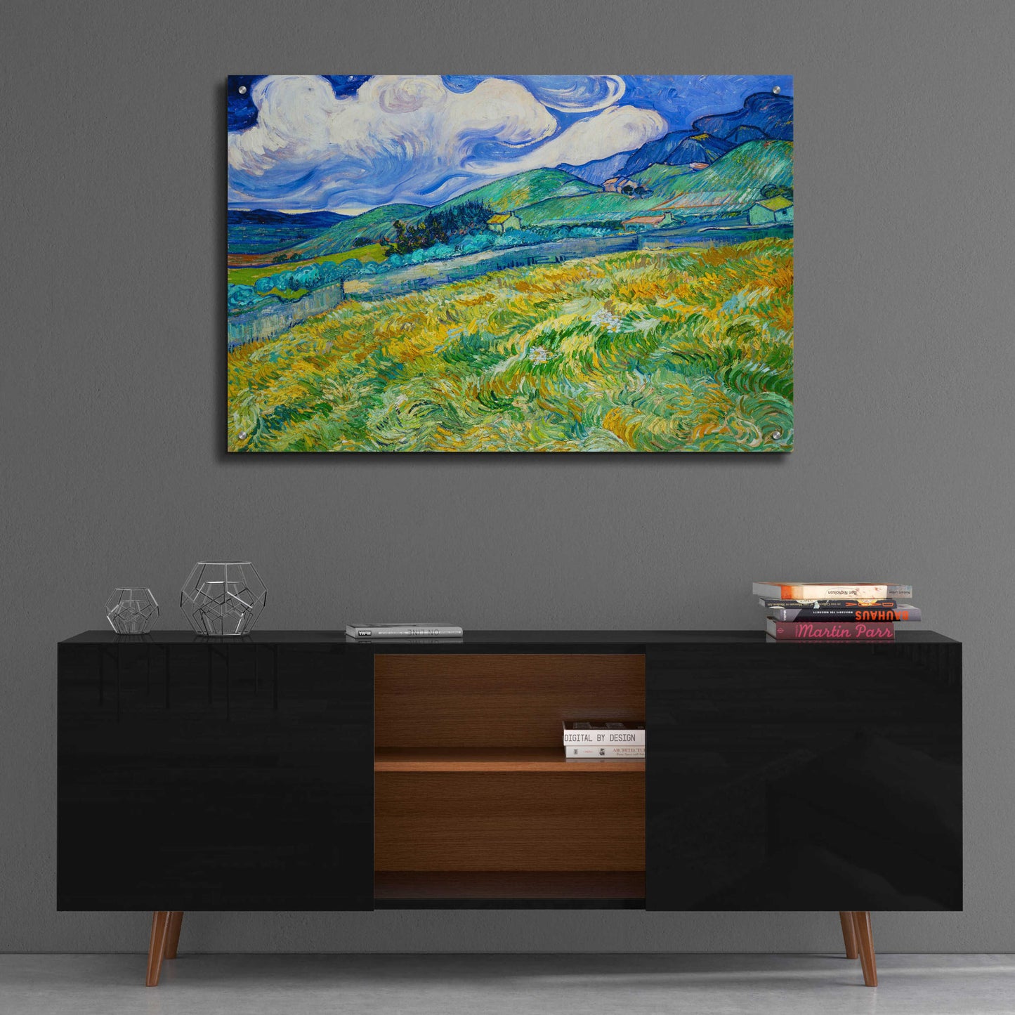 Epic Art 'Landscape From Saint-Remy' by Vincent Van Gogh, Acrylic Glass Wall Art,36x24