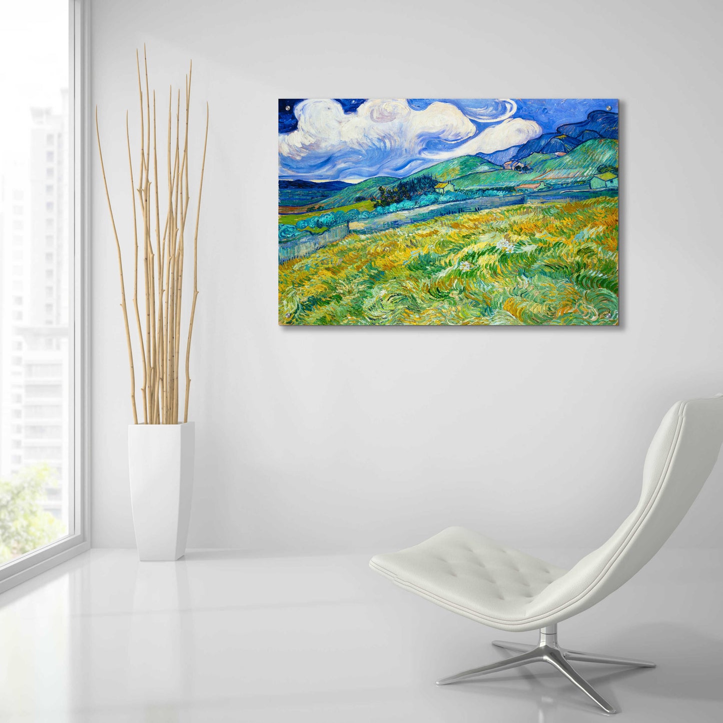 Epic Art 'Landscape From Saint-Remy' by Vincent Van Gogh, Acrylic Glass Wall Art,36x24