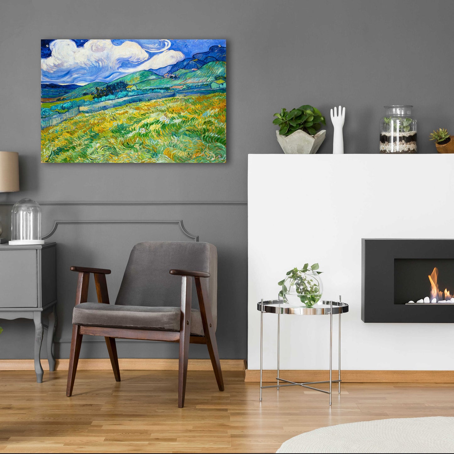 Epic Art 'Landscape From Saint-Remy' by Vincent Van Gogh, Acrylic Glass Wall Art,36x24