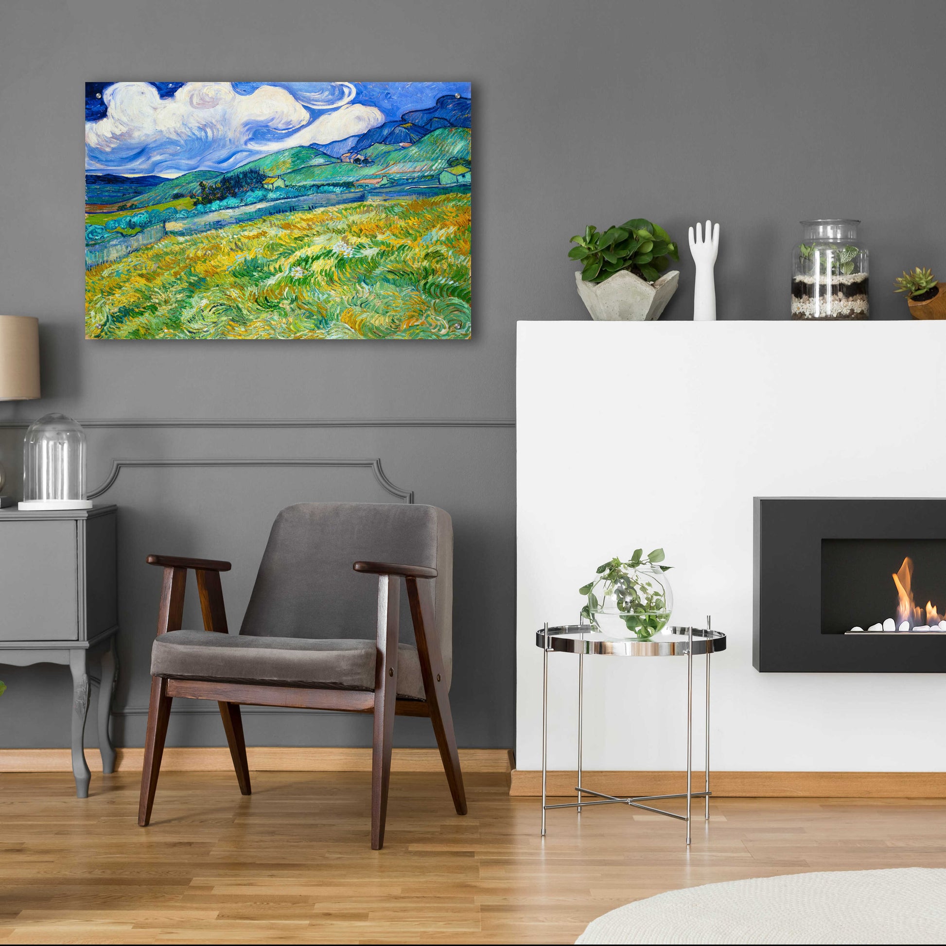 Epic Art 'Landscape From Saint-Remy' by Vincent Van Gogh, Acrylic Glass Wall Art,36x24