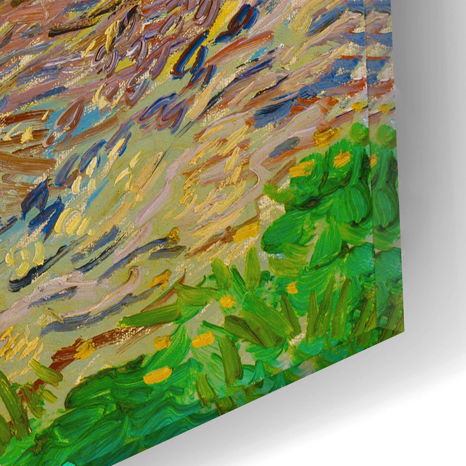 Epic Art 'Enclosed Field With Ploughman' by Vincent Van Gogh, Acrylic Glass Wall Art,16x12