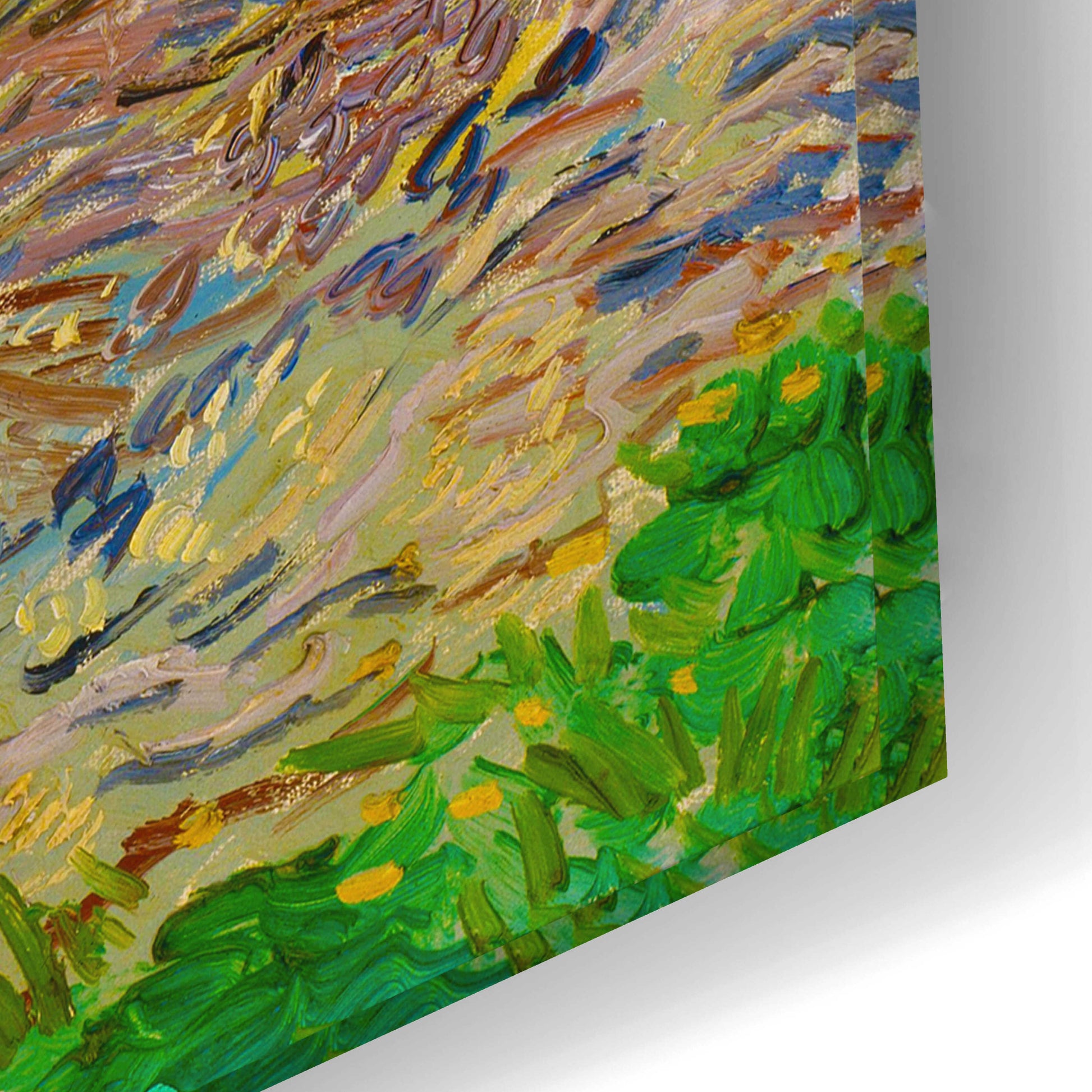 Epic Art 'Enclosed Field With Ploughman' by Vincent Van Gogh, Acrylic Glass Wall Art,24x16