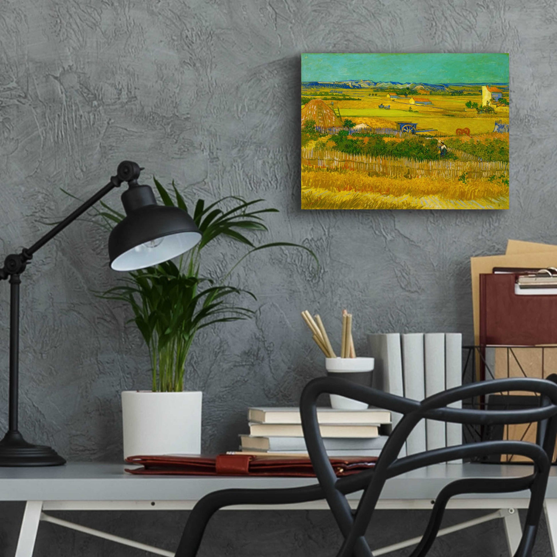 Epic Art 'De Oogst' by Vincent Van Gogh, Acrylic Glass Wall Art,16x12