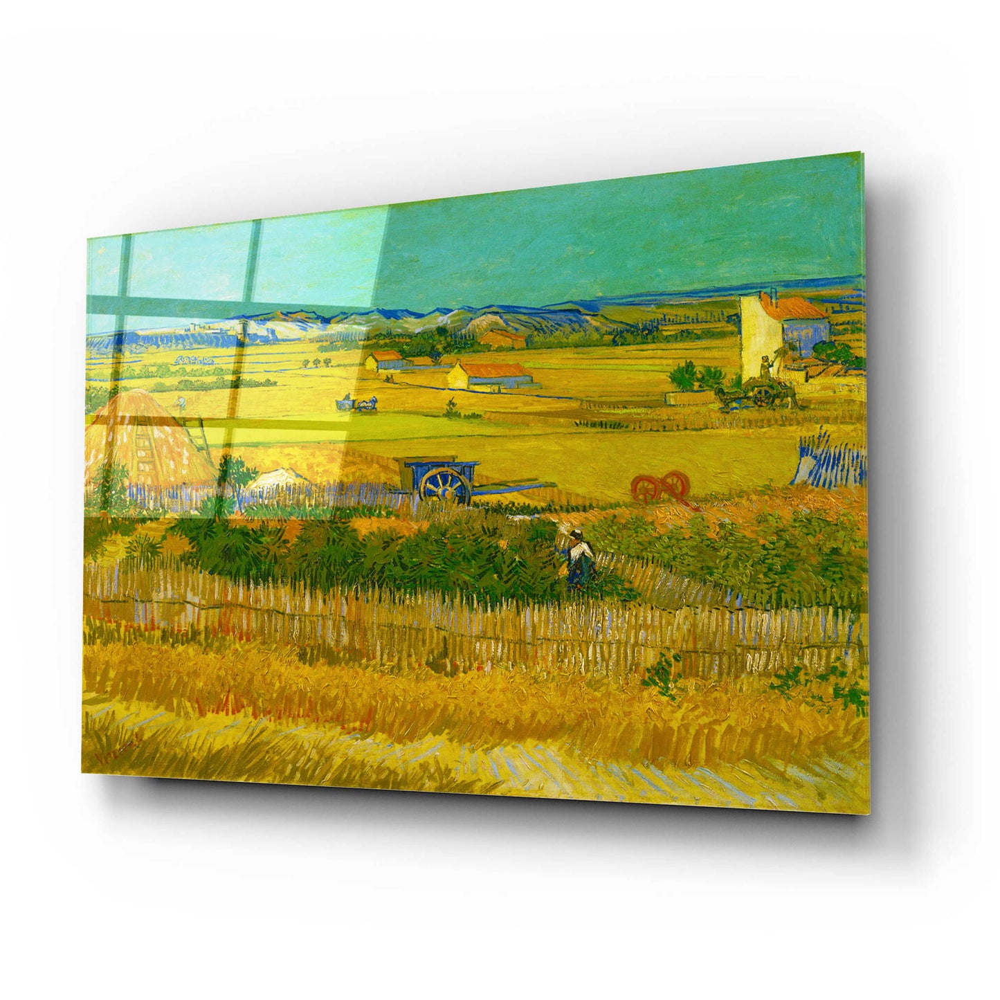 Epic Art 'De Oogst' by Vincent Van Gogh, Acrylic Glass Wall Art,24x16