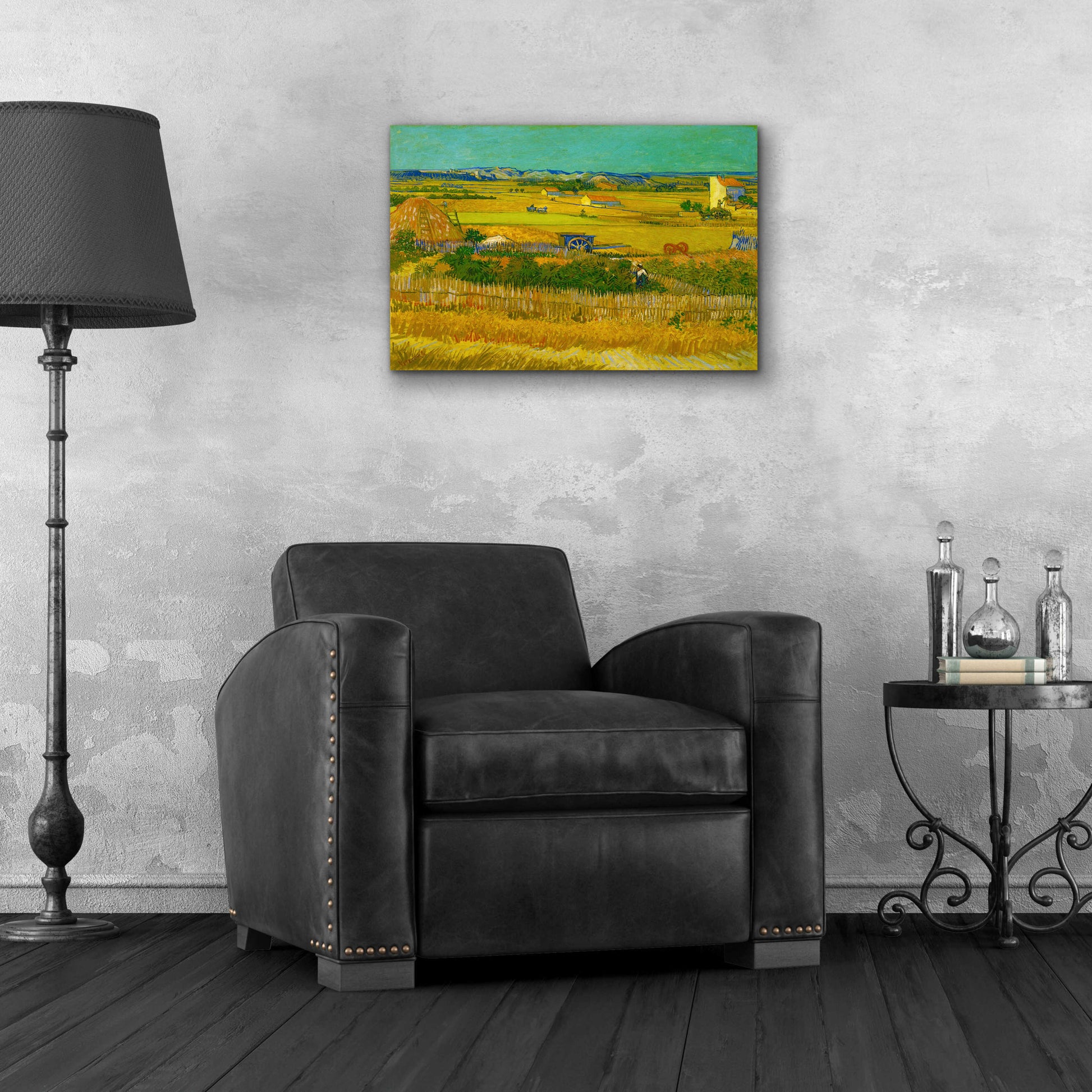 Epic Art 'De Oogst' by Vincent Van Gogh, Acrylic Glass Wall Art,24x16