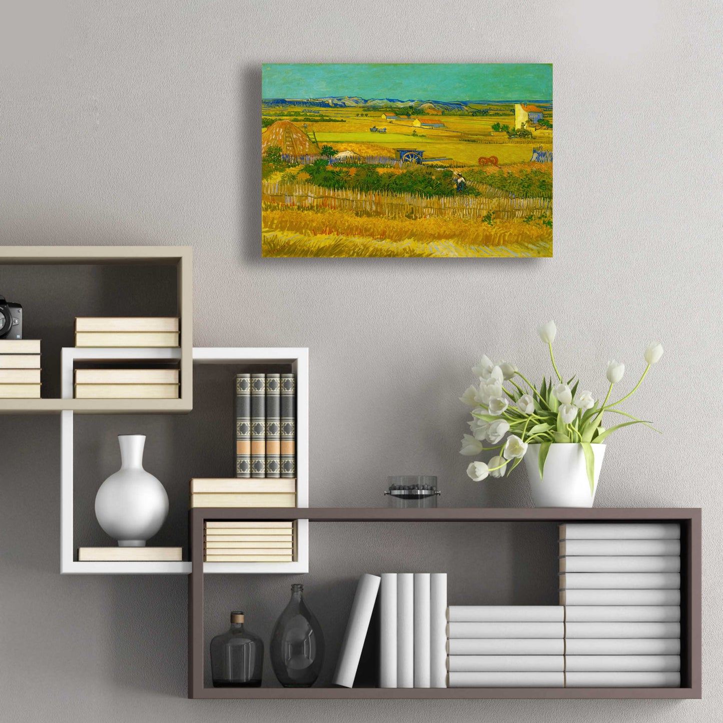 Epic Art 'De Oogst' by Vincent Van Gogh, Acrylic Glass Wall Art,24x16