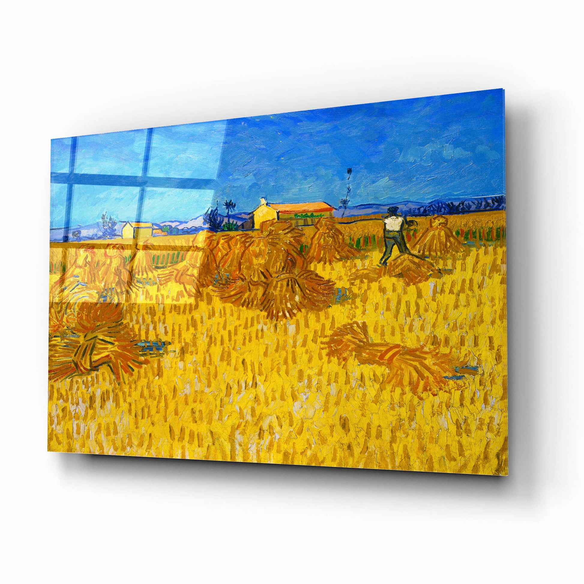 Epic Art 'Corn Harvest In Provence' by Vincent Van Gogh, Acrylic Glass Wall Art,16x12