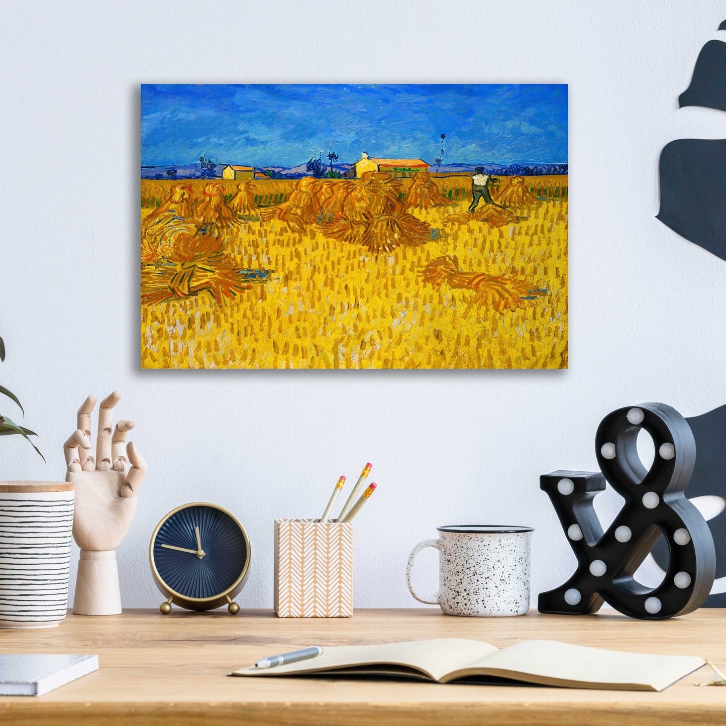 Epic Art 'Corn Harvest In Provence' by Vincent Van Gogh, Acrylic Glass Wall Art,16x12