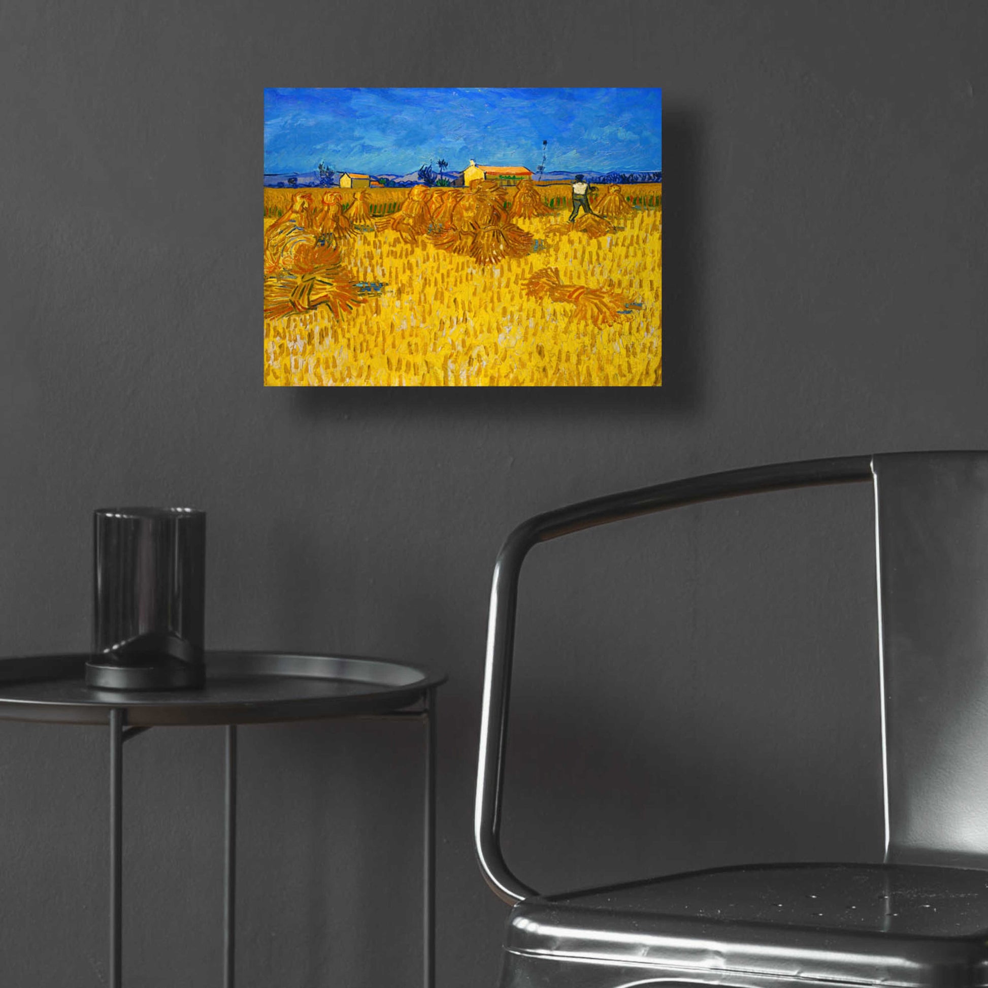 Epic Art 'Corn Harvest In Provence' by Vincent Van Gogh, Acrylic Glass Wall Art,16x12