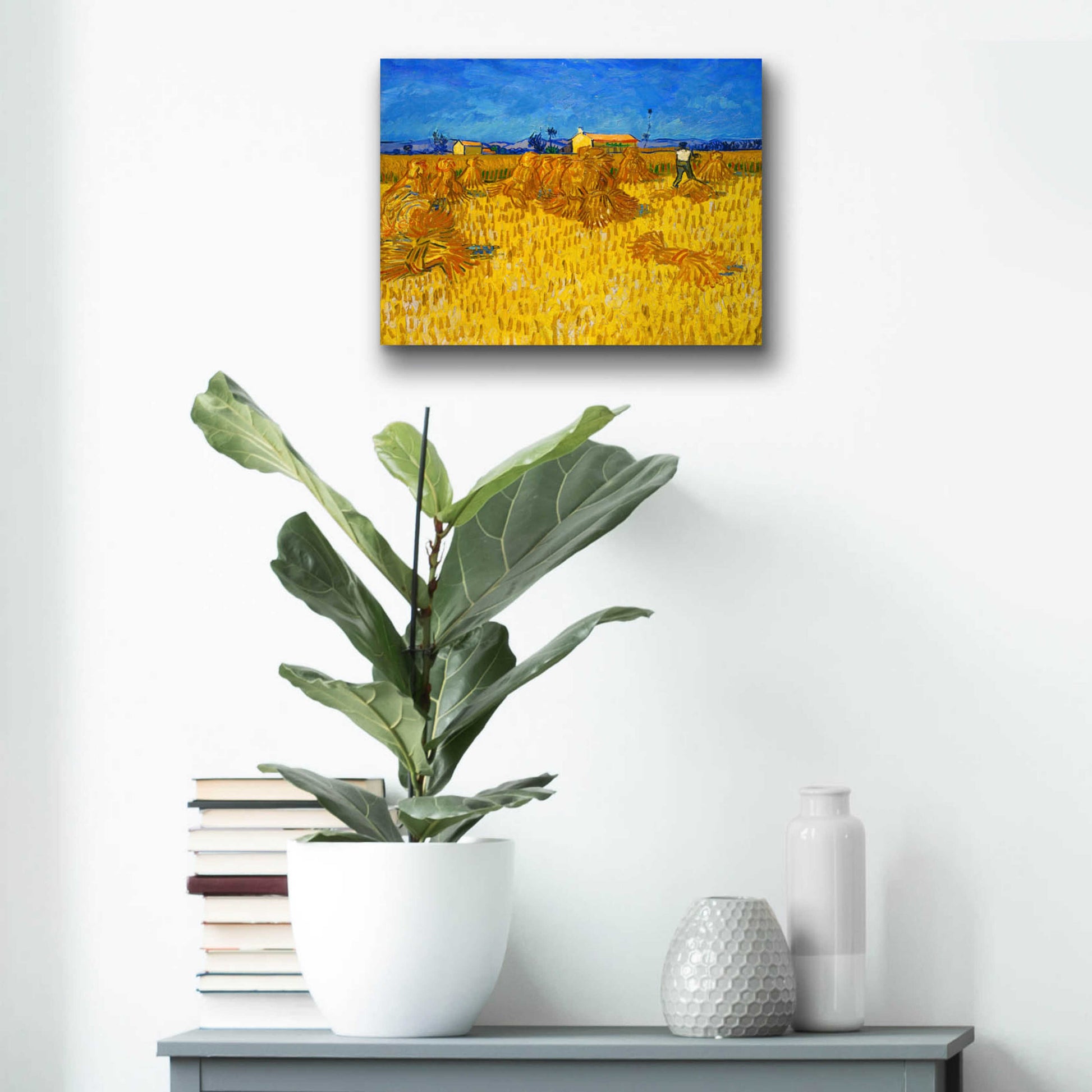 Epic Art 'Corn Harvest In Provence' by Vincent Van Gogh, Acrylic Glass Wall Art,16x12