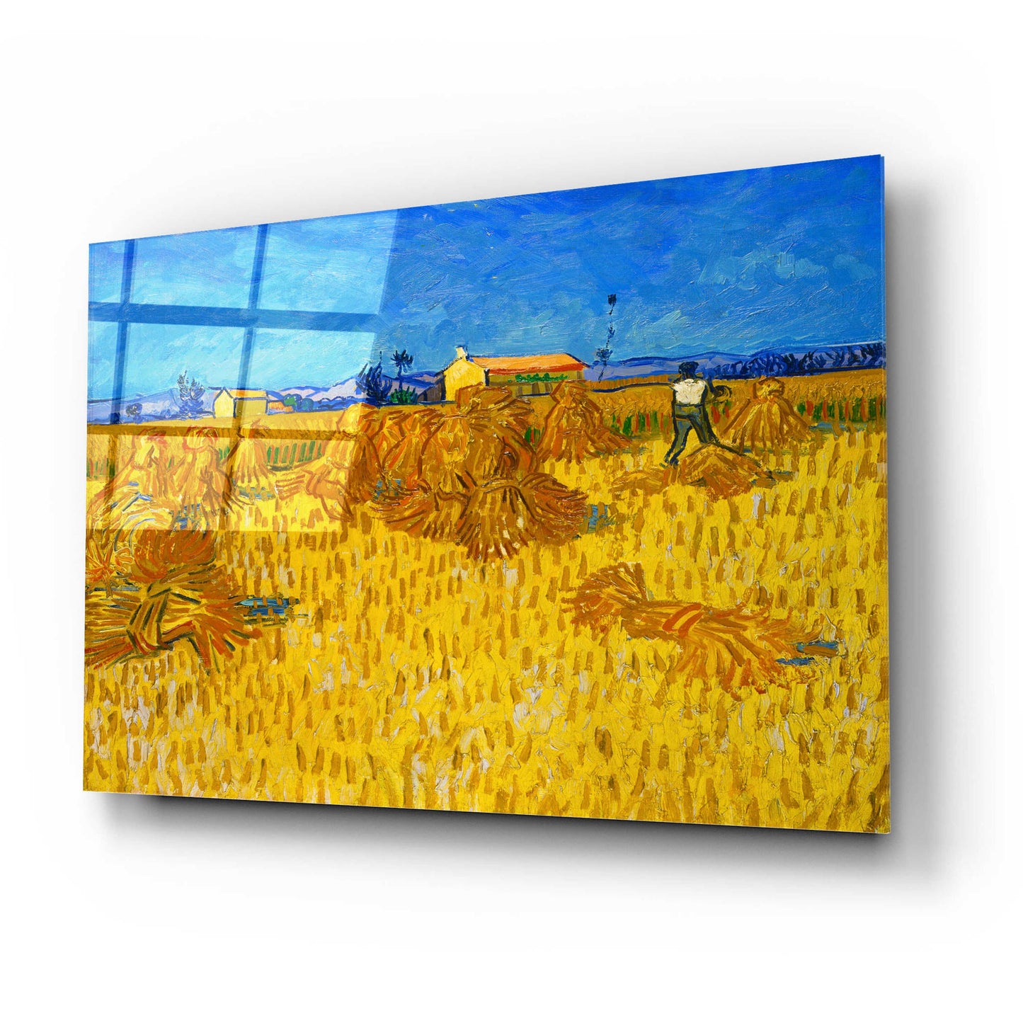 Epic Art 'Corn Harvest In Provence' by Vincent Van Gogh, Acrylic Glass Wall Art,24x16