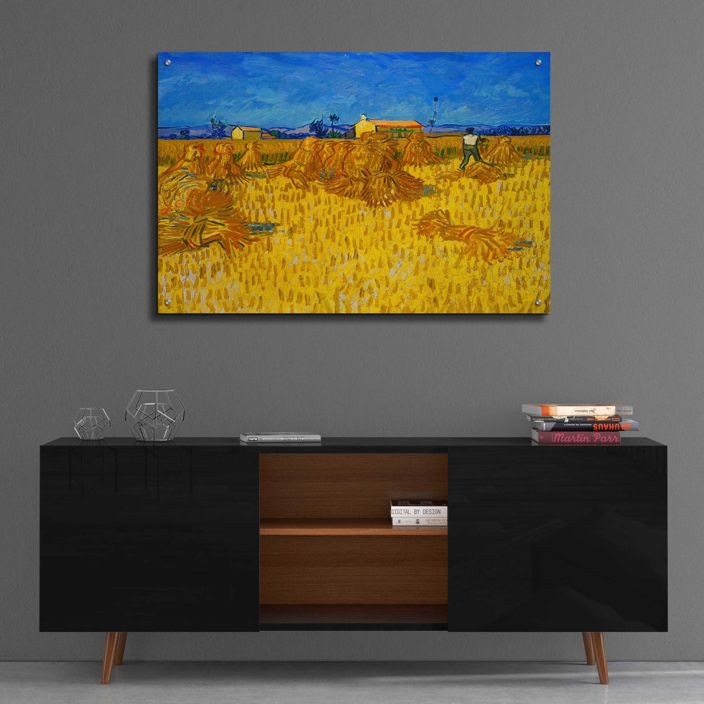 Epic Art 'Corn Harvest In Provence' by Vincent Van Gogh, Acrylic Glass Wall Art,36x24