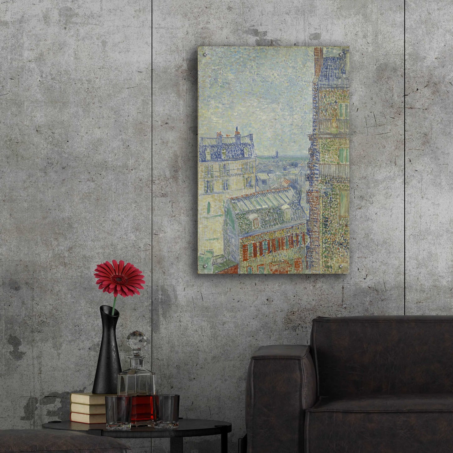 Epic Art 'View From Theo's Apartment' by Vincent Van Gogh, Acrylic Glass Wall Art,24x36