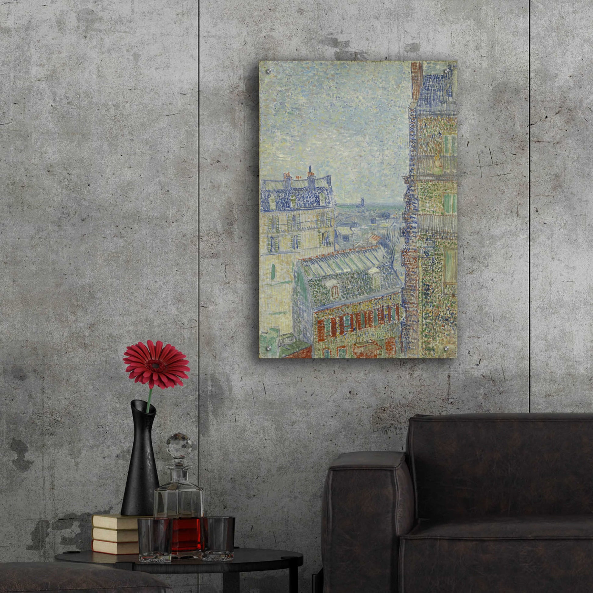 Epic Art 'View From Theo's Apartment' by Vincent Van Gogh, Acrylic Glass Wall Art,24x36