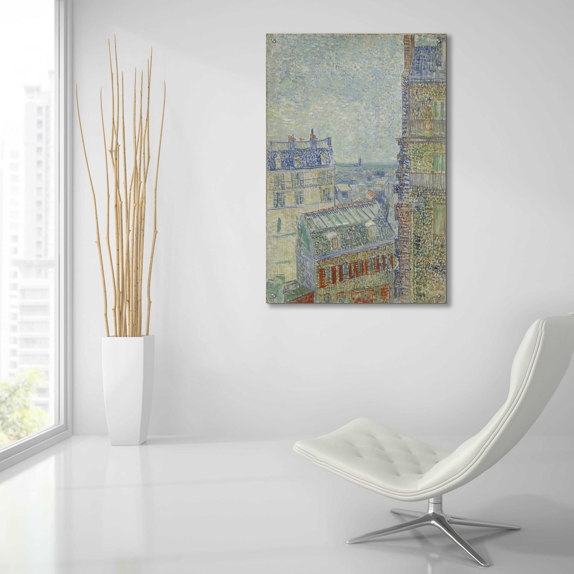 Epic Art 'View From Theo's Apartment' by Vincent Van Gogh, Acrylic Glass Wall Art,24x36