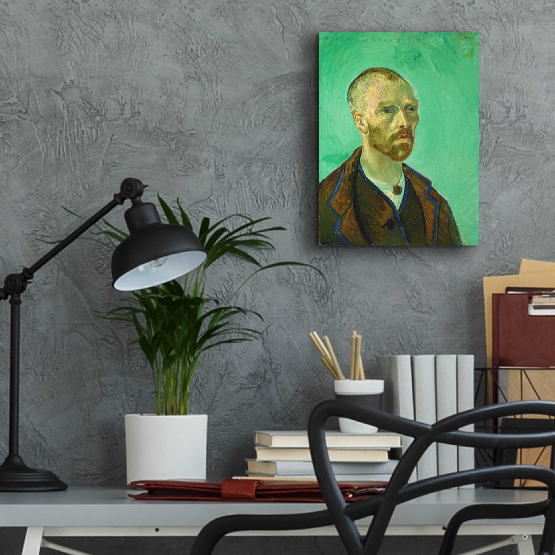 Epic Art 'Self-Portrait Dedicated To Gauguin' by Vincent Van Gogh, Acrylic Glass Wall Art,12x16