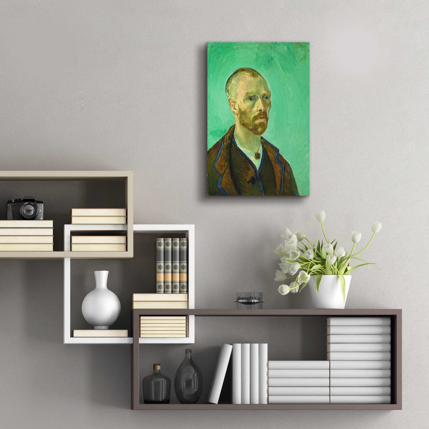 Epic Art 'Self-Portrait Dedicated To Gauguin' by Vincent Van Gogh, Acrylic Glass Wall Art,16x24