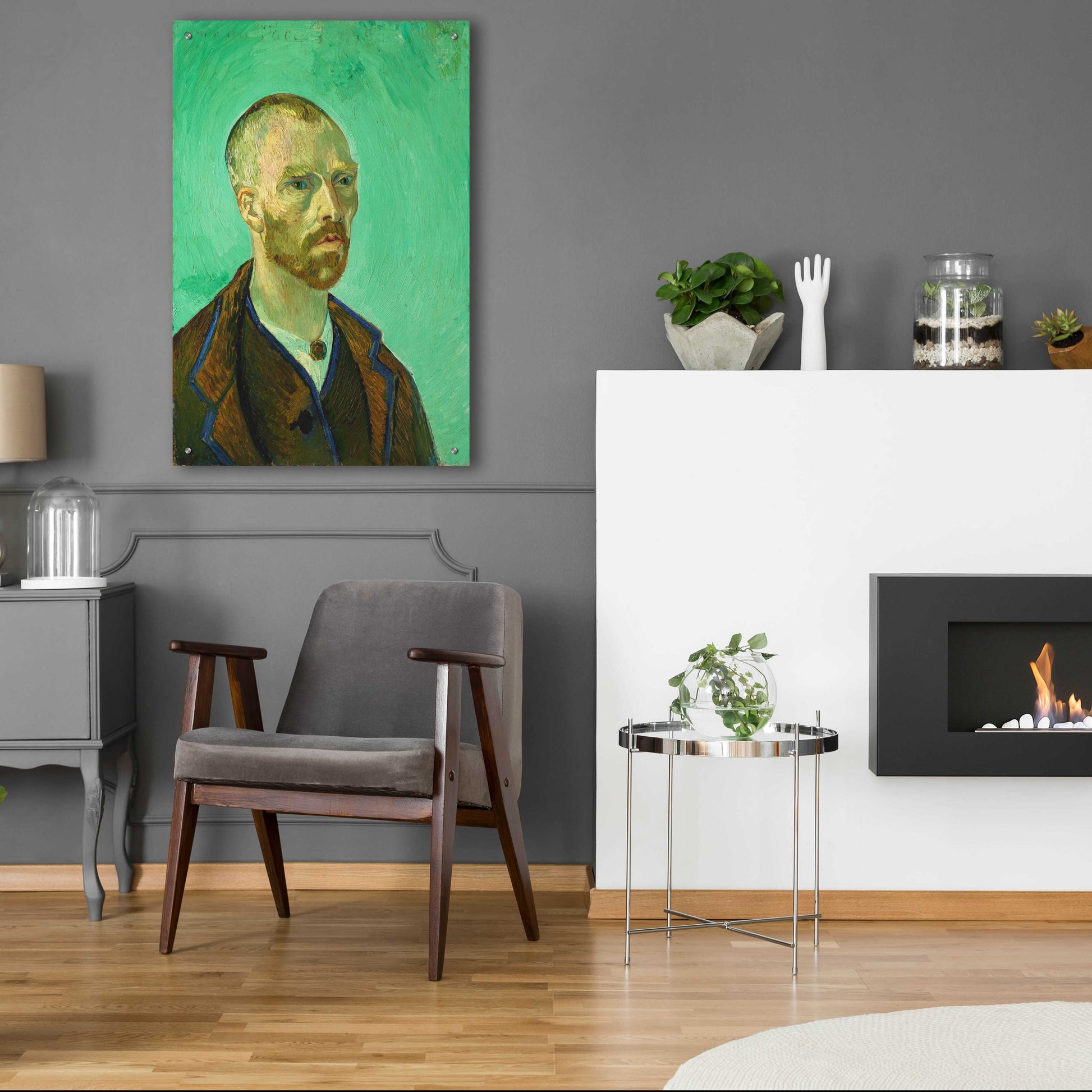 Epic Art 'Self-Portrait Dedicated To Gauguin' by Vincent Van Gogh, Acrylic Glass Wall Art,24x36