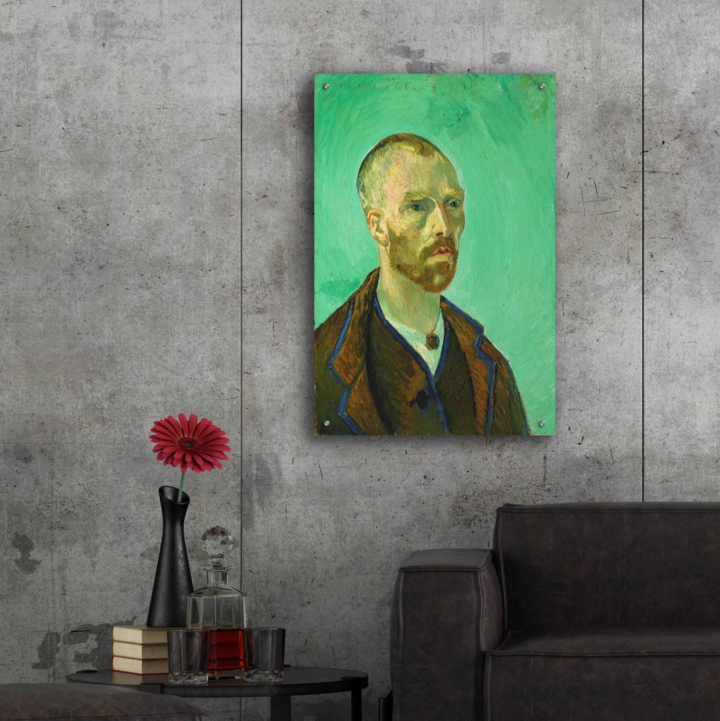 Epic Art 'Self-Portrait Dedicated To Gauguin' by Vincent Van Gogh, Acrylic Glass Wall Art,24x36