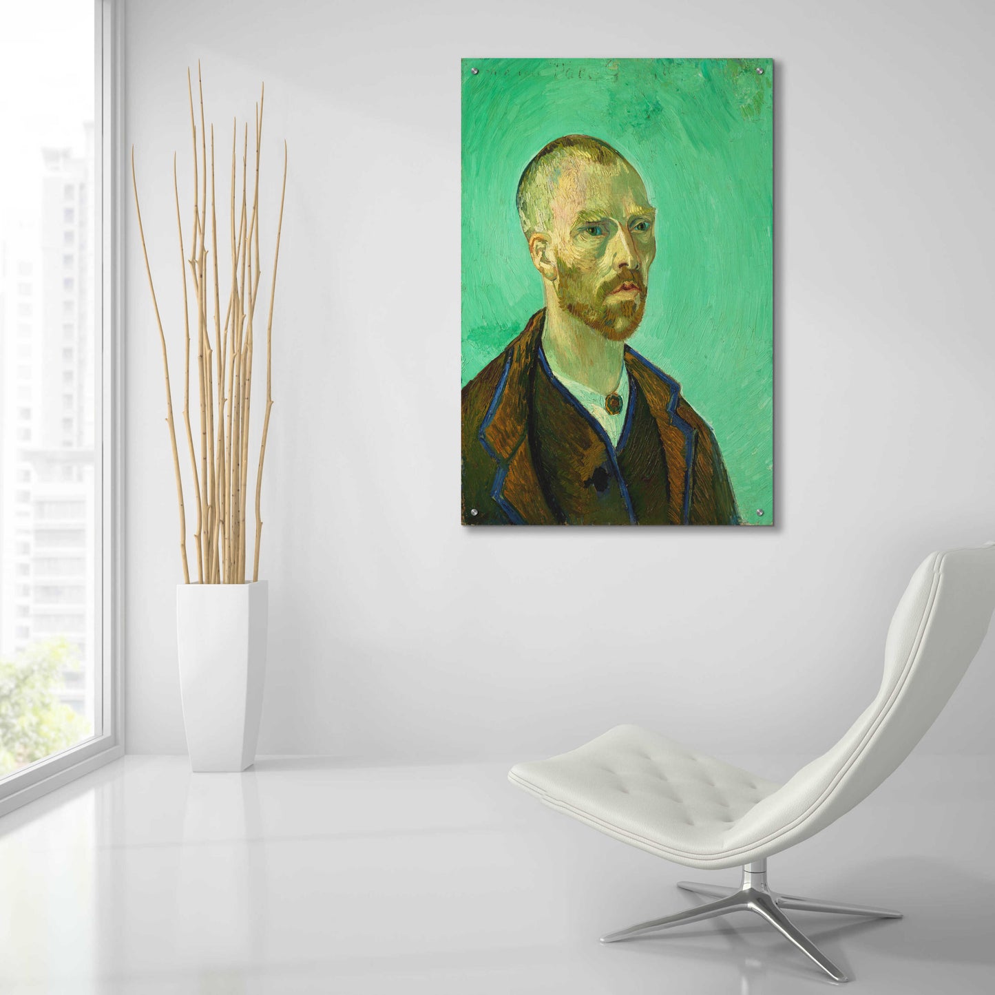 Epic Art 'Self-Portrait Dedicated To Gauguin' by Vincent Van Gogh, Acrylic Glass Wall Art,24x36