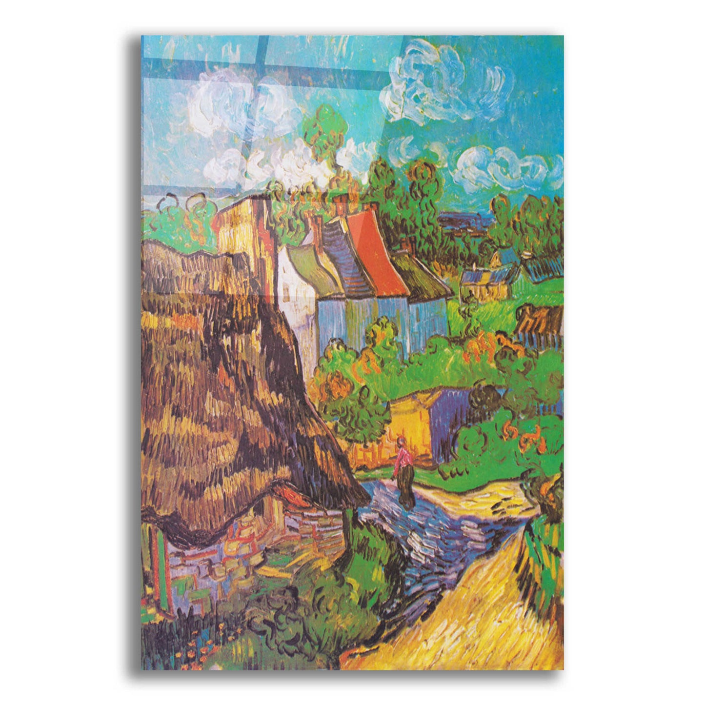 Epic Art 'Houses At Auvers' by Vincent Van Gogh, Acrylic Glass Wall Art,12x16