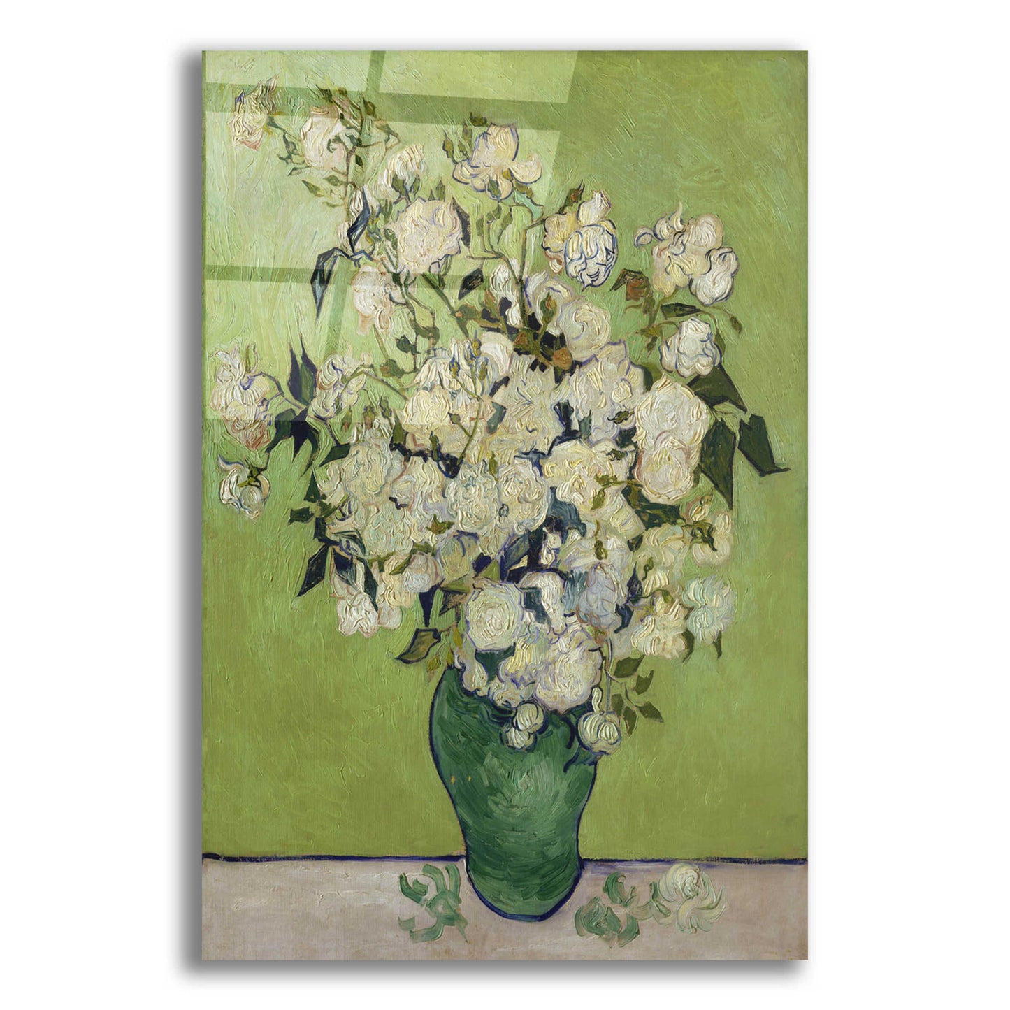 Epic Art 'Vase Of Roses' by Vincent Van Gogh, Acrylic Glass Wall Art,16x24